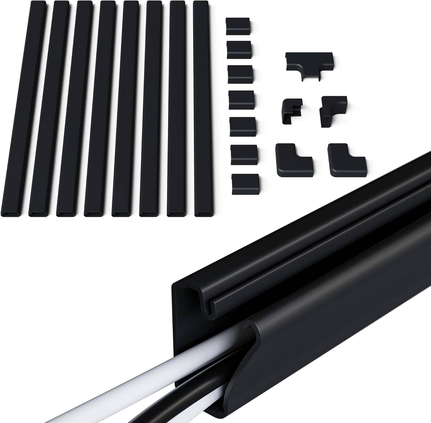 ECHOGEAR Cord Cover Raceway Kit Peel and Stick 10ft