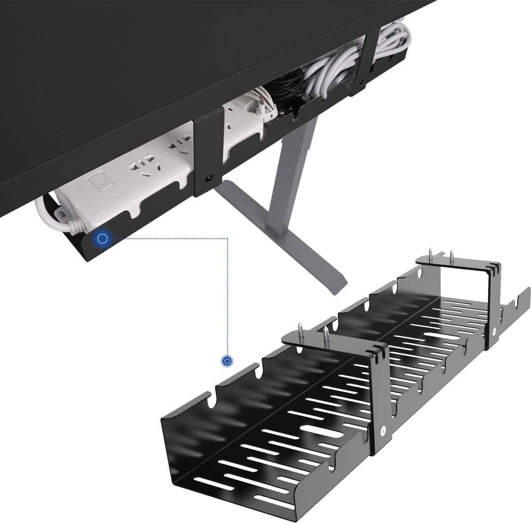 FLEXISPOT Under Desk Cable Management Tray Metal Raceway
