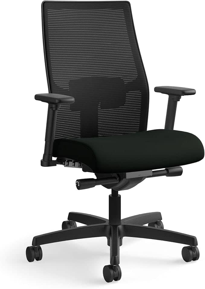 HON Ignition 2.0 Mid-Back Ergonomic Office Chair - Black