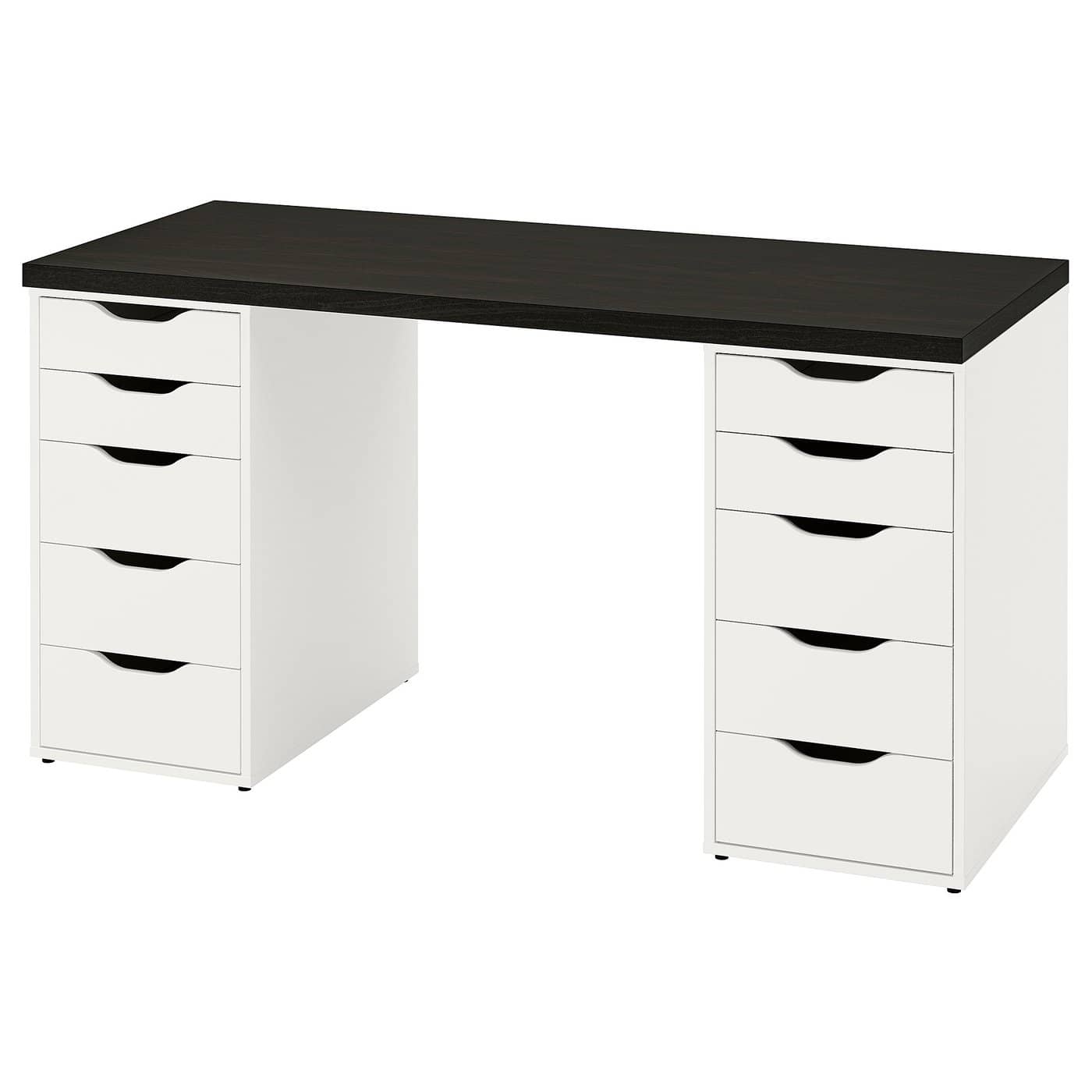 IKEA LAGKAPTEN / ALEX Desk - Black-Brown/White
