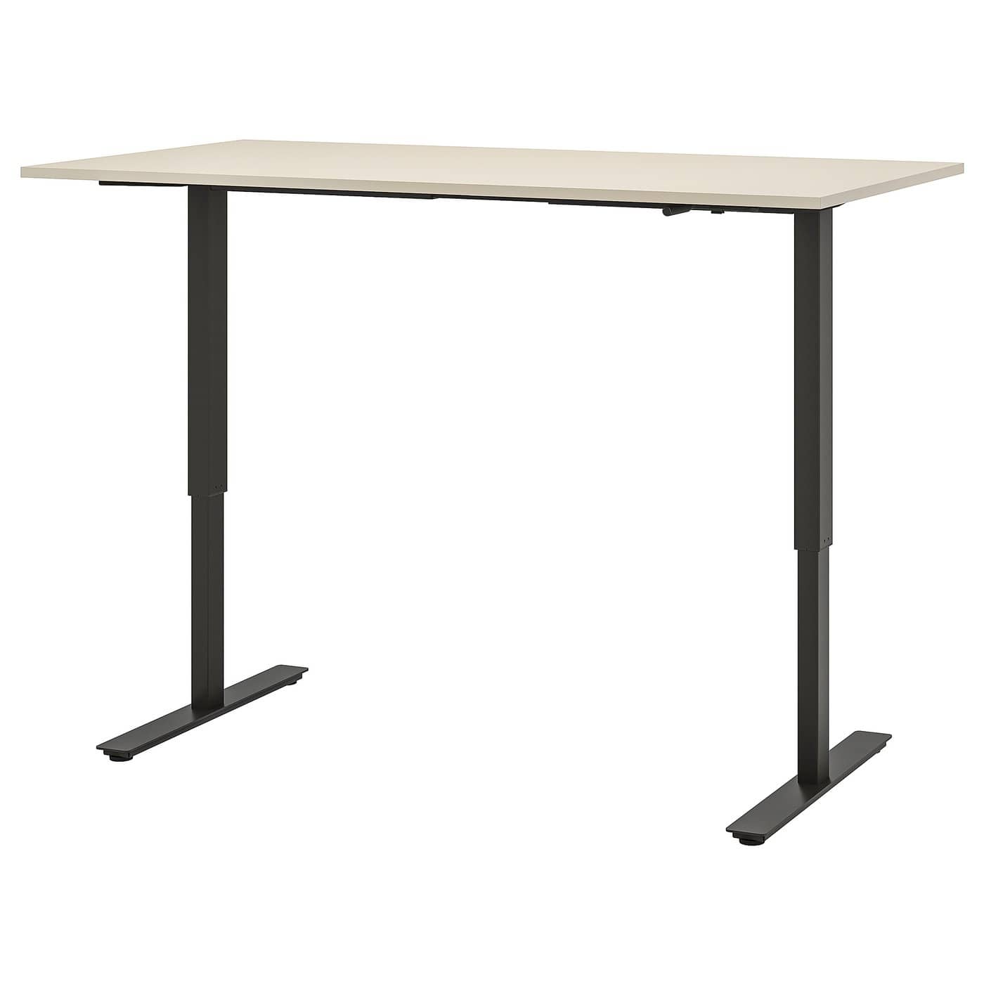 IKEA TROTTEN Desk Sit/Stand - Beige/Anthracite