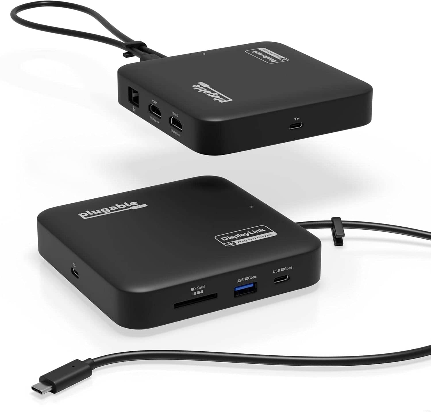 Plugable 7-in-1 USB-C DisplayLink Dock Dual 4K 60Hz