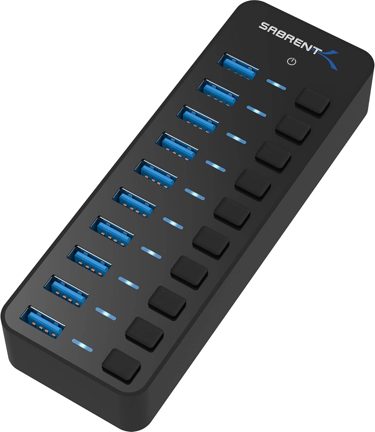 SABRENT 10-Port 60W USB 3.0 Hub with Power Switches (HB-BU10)