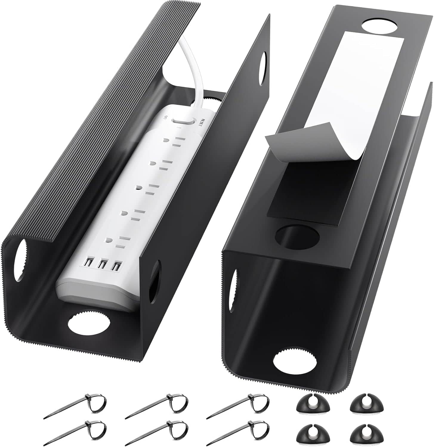 Yecaye 2 Pack Cable Management Tray Under Desk 31.5 inch