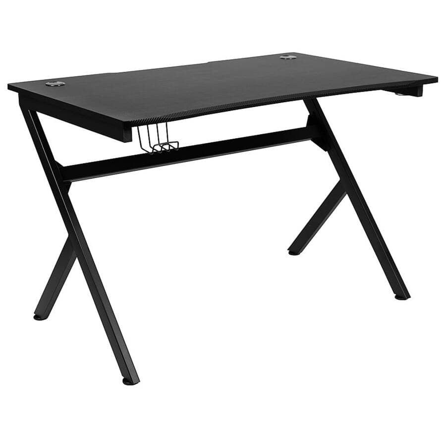 Alamont Home Duncan Rectangle Modern Laminate Gaming Desk - Black