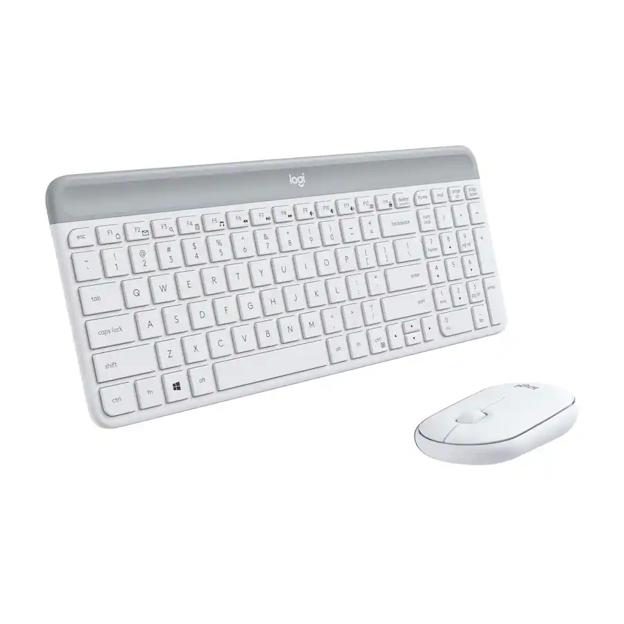 Logitech MK470 Full-size Wireless Scissor Keyboard and Mouse Bundle - White