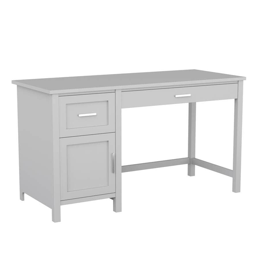 Martha Stewart Hutton Gray Shaker Style Home Office Desk with Storage